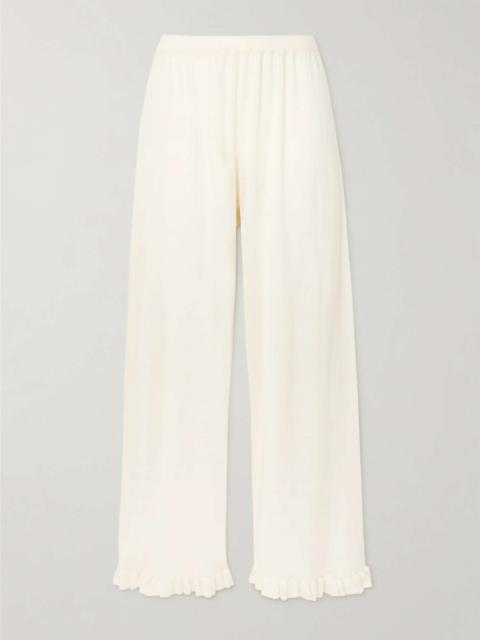 Bernard ruffled wool and cashmere-blend pants