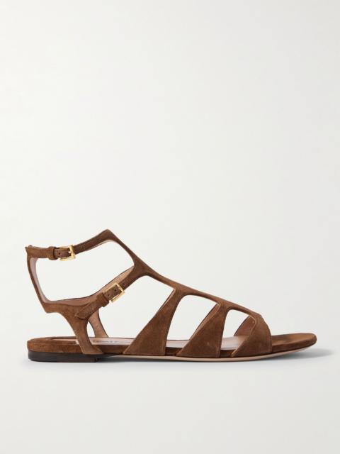 Paradise cutout suede sandals Tan