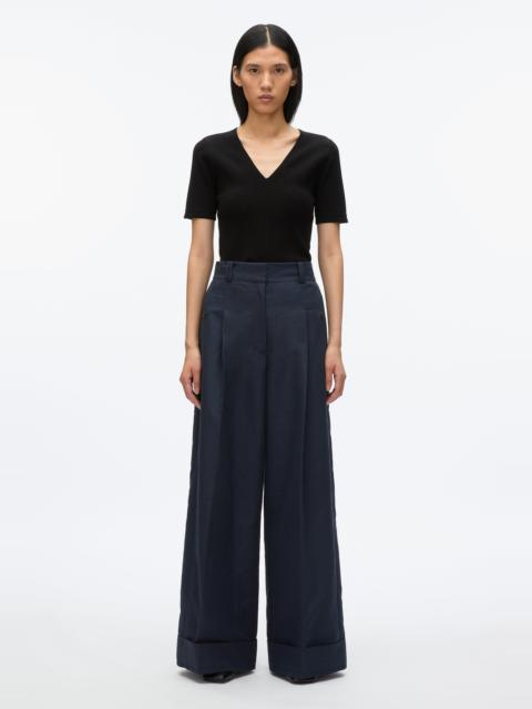 Petite Pleated Wide Leg Trouser