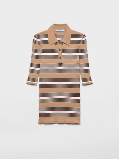 Striped cotton polo shirt
