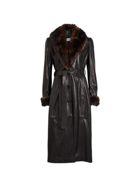 Baez fur trim belted coat