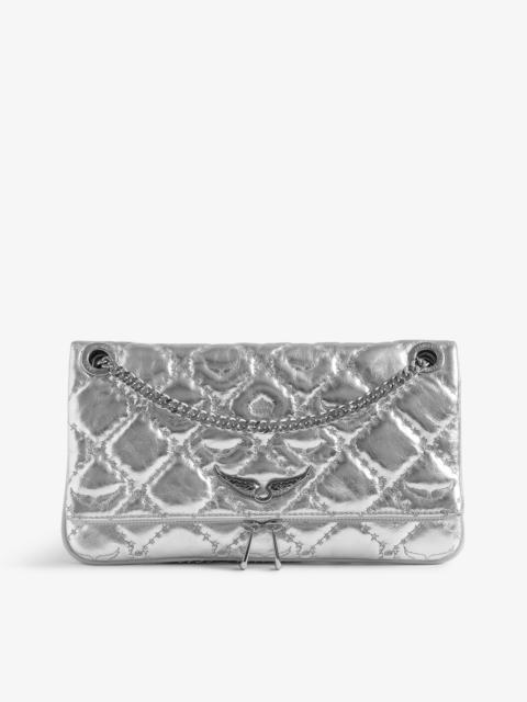 Rock II Silver Metallic Clutch