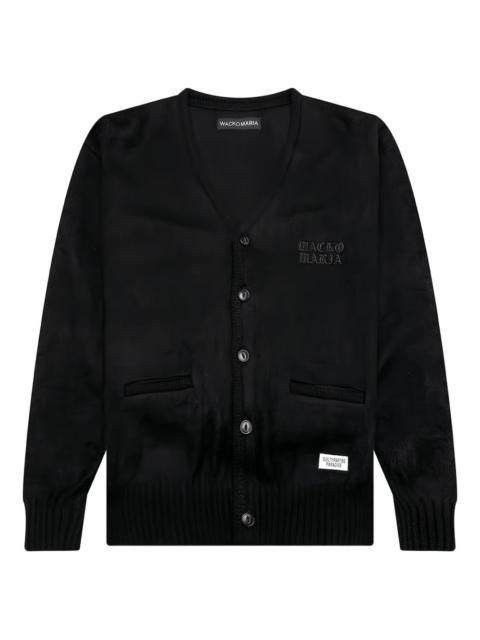 logo-embroidered cardigan