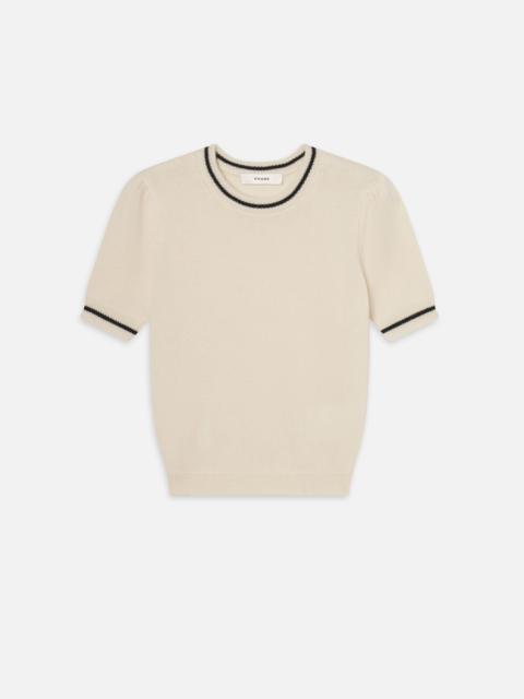 The Cashmere Gathered Sweater in Cream Multi