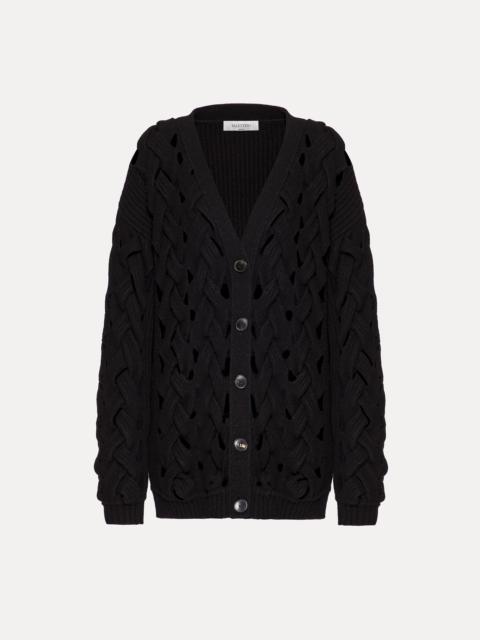 CARDIGAN IN ANGORA WOOL POLYAMIDE