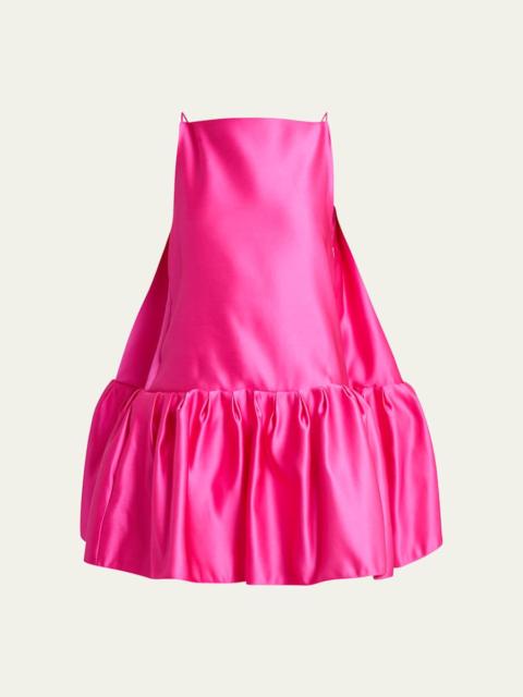 Ruffle Silk Sleeveless Mini Dress