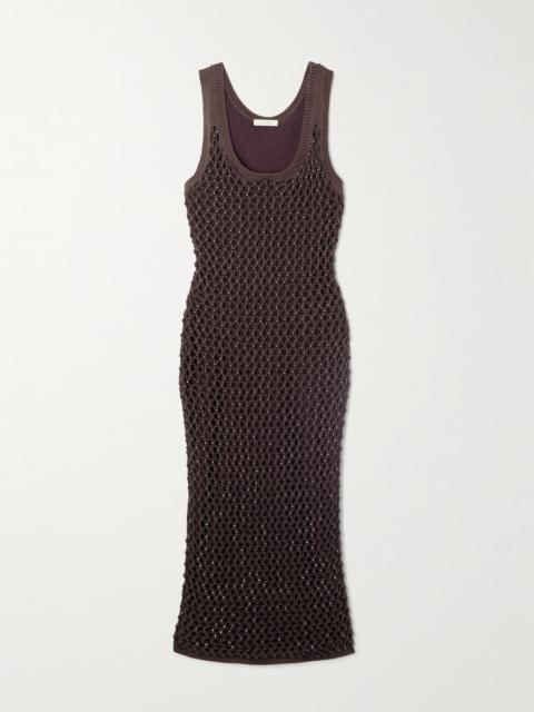 Emin Crystal-embellished Crocheted Cotton-blend Midi Dress