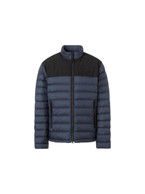 Burberry Logo Applique Lightweight Puffer Jacket Navy