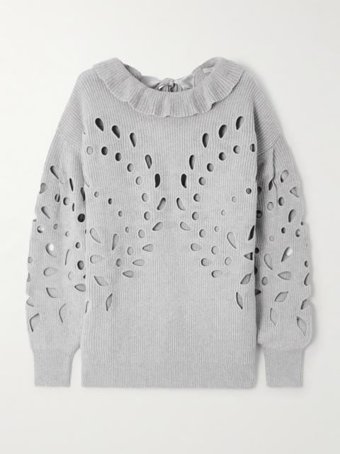 Francia Oversized Cutout Ribbed Cotton-blend Sweater
