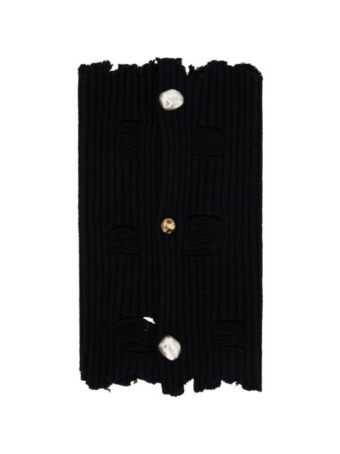 Black Roghen Wool Tube Scarf