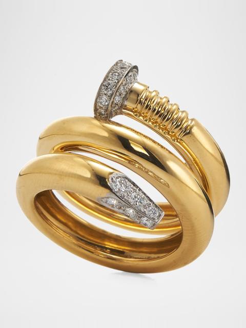 18K Diamond Polished Nail Ring