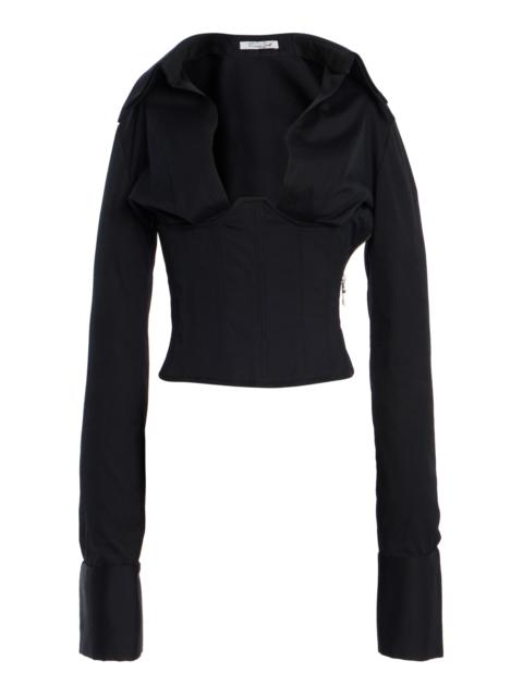 Corseted Cotton Top black