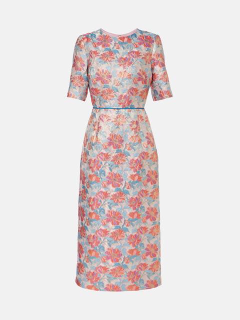 Metallic brocade cocktail dress