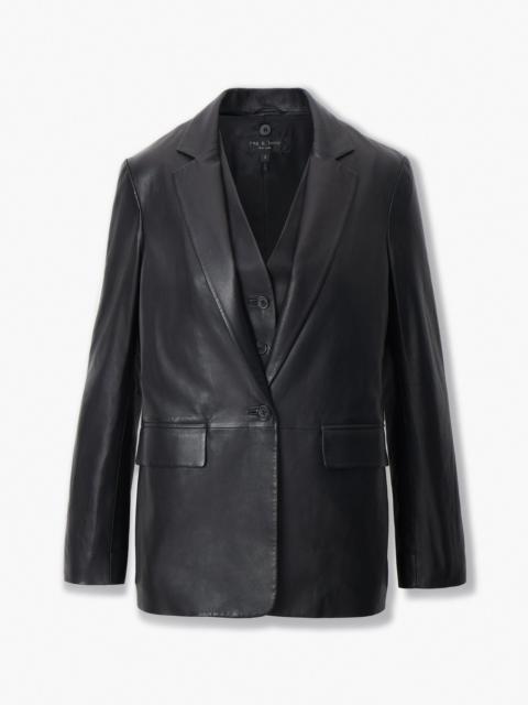 Jennifer Leather Two-in-One Blazer