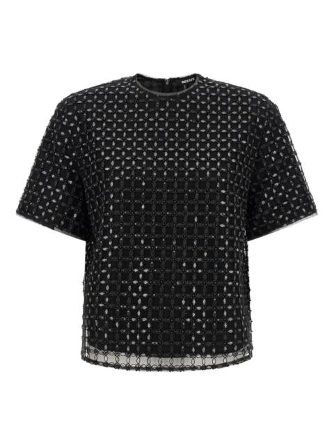 sequin-embroidered T-shirt