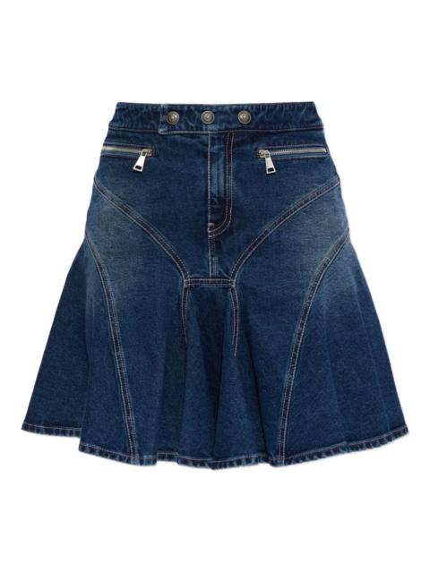 zip-detail mini skirt