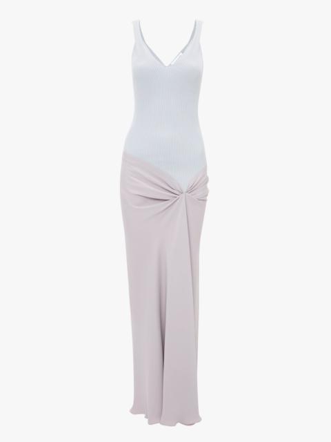 Knit Detail Cami Midi Dress In Heather