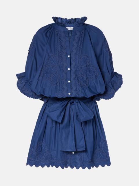 Embroidered cotton poplin minidress