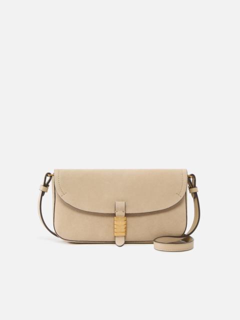SADDLE FLAT MEDIUM SHOULDER BAG IN SUEDE