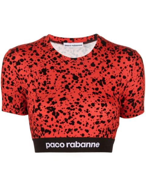 PACO RABANNE Spotted Crop Top Red
