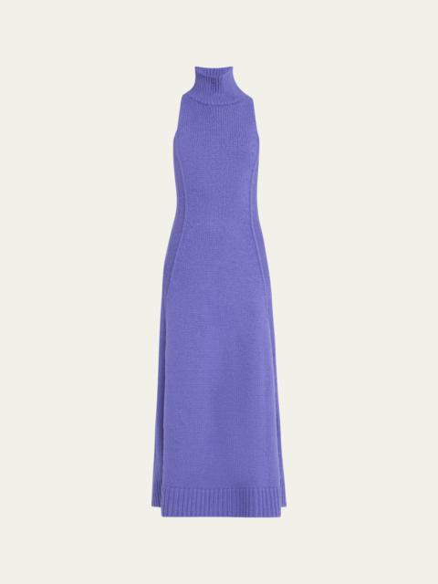 Mock-neck Wool Maxi Dress