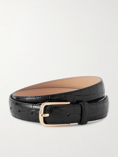 Dione Croc-effect Leather Belt