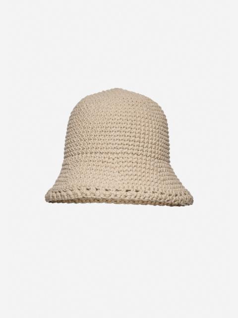 Crochet bucket hat in light beige