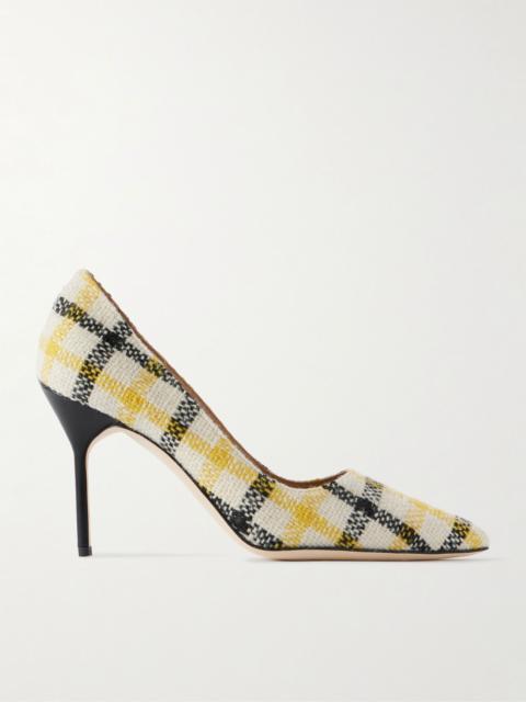BB 90 checked tweed pumps Yellow