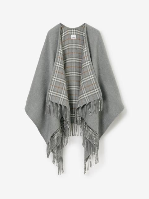 Check Wool Reversible Cape