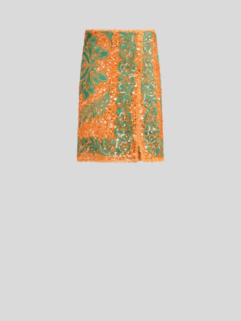STRAIGHT-CUT SKIRT WITH SEQUIN EMBROIDERY