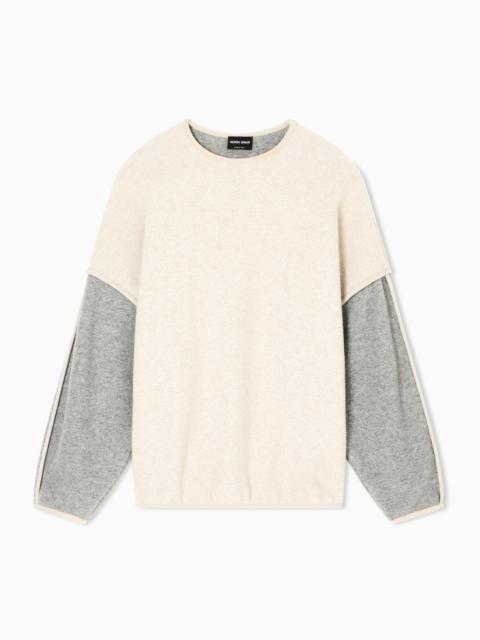 VIRGIN WOOL AND CASHMERE JERSEY SWEATSHIRT