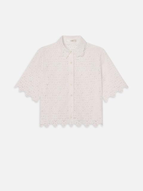 The Deco Eyelet Top in White