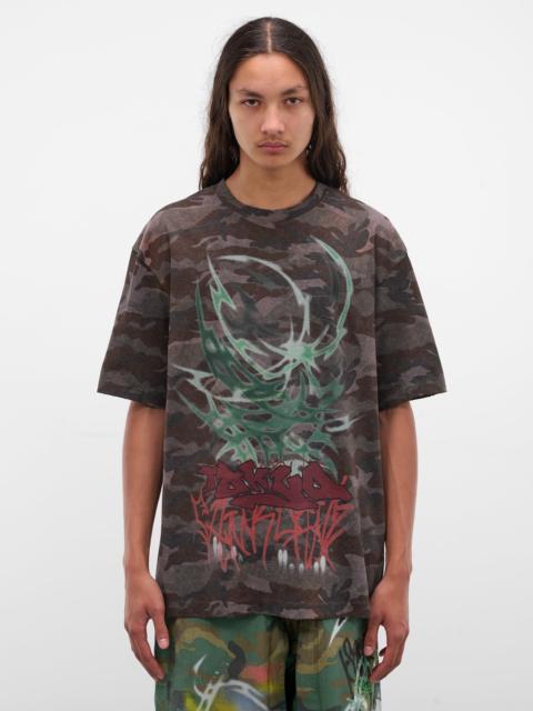 Camo Graffiti Print Tee