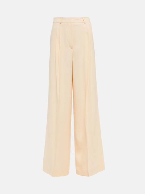 Nyack wide-leg linen and wool pants