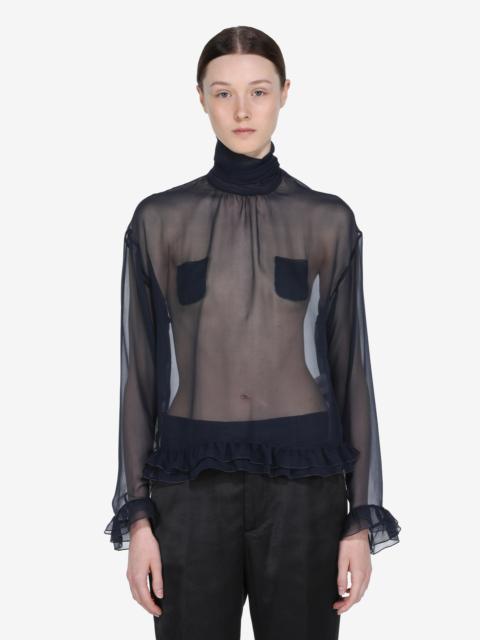 TRANSPARENT BLOUSE WITH BOW