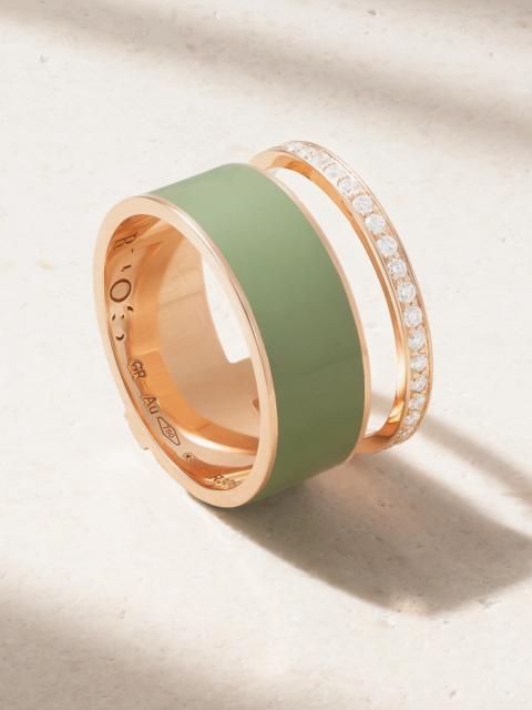 Berbere Chromatic 18-karat Rose Gold, Enamel And Diamond Ring
