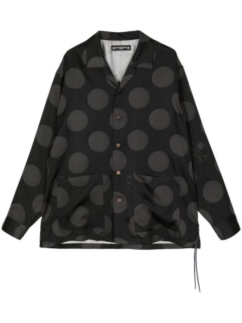 polka-dot silk shirt