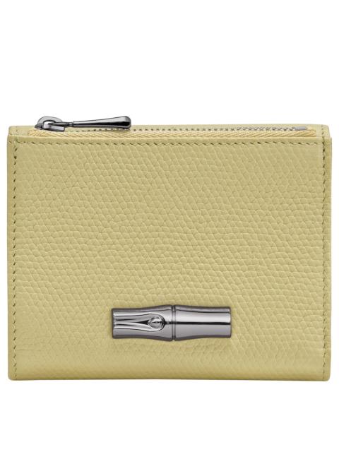 Le Roseau Compact wallet Pistachio - Leather