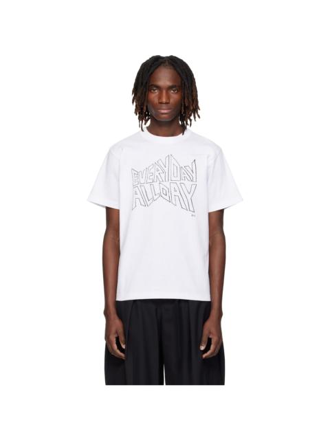 White 'geoff sacai' Print T-shirt