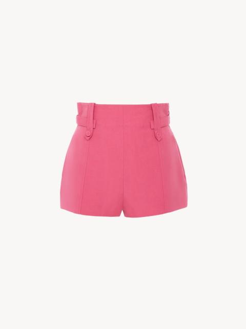 HIGH-RISE MINI SHORTS IN A LINEN-COTTON MIX