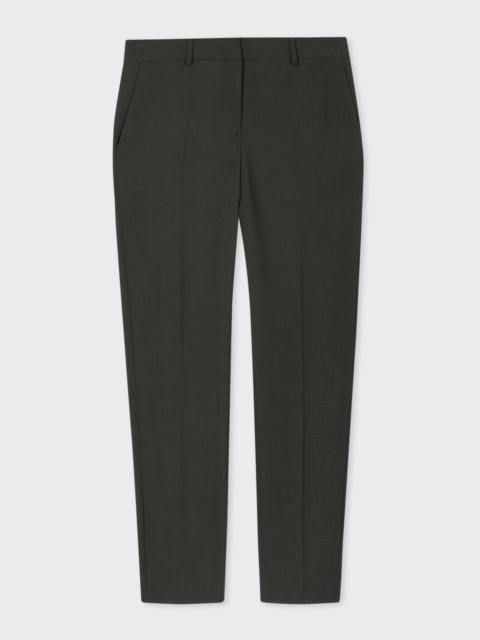 Dark Green Wool Hopsack Trousers