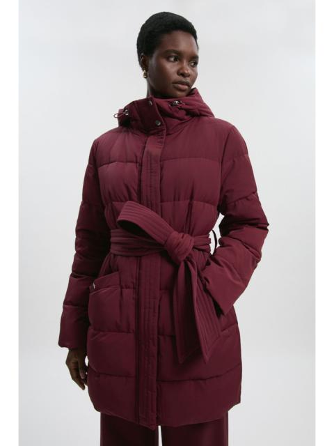 Real Down Belted Midi Coat