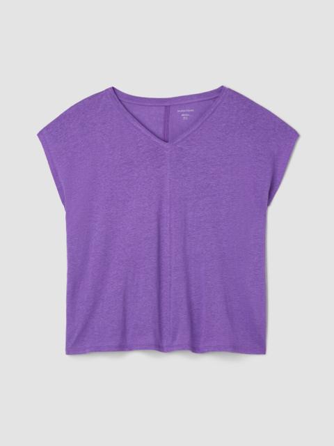 Organic Linen Jersey V-Neck Tee
