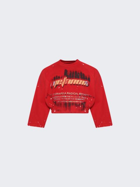 Radical Paper Rose Crewneck Meta Red