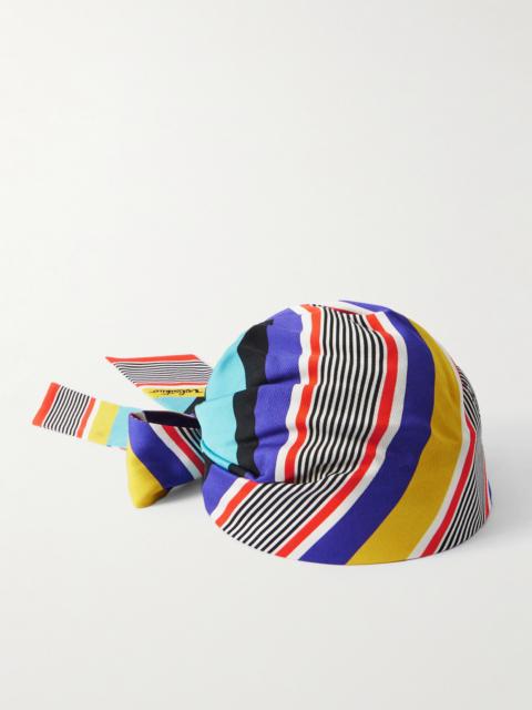 Escape Striped Silk And Cotton-blend Headband