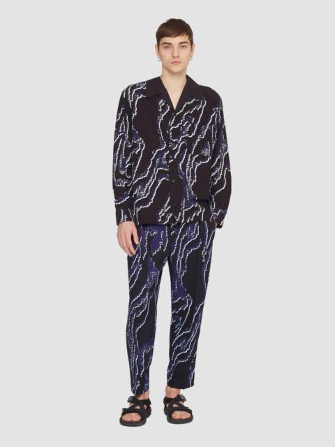 Printed Single Pleat Tapered Trouser