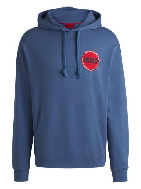COTTON-TERRY RELAXED-FIT HOODIE WITH LOGO PRINTS