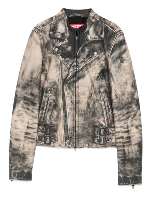 L-Uxure zip-fastening leather jacket