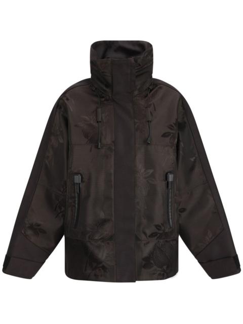 patterned-jacquard padded jacket
