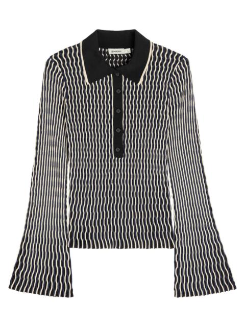 Simkhai Collen Textured Knit Polo top